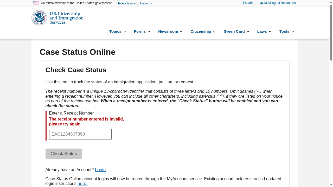 check-case-status — screenshot 2 of 3