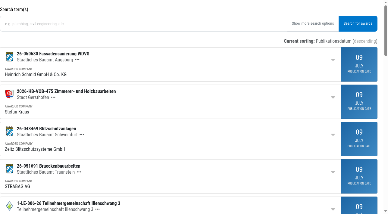 search-tender-winners — screenshot 2 of 3