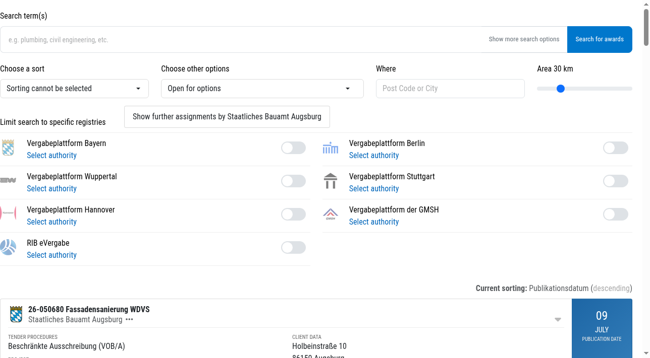 search-tender-winners — screenshot 3 of 3